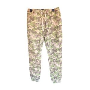 Zanerobe Mens Camouflage Jogger Pants Green Camo Drop Crotch Size 32